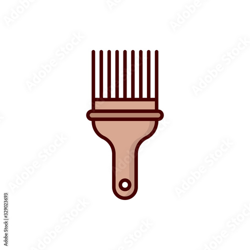 Afro Comb Vector Filled Outline Icon  style illustration.