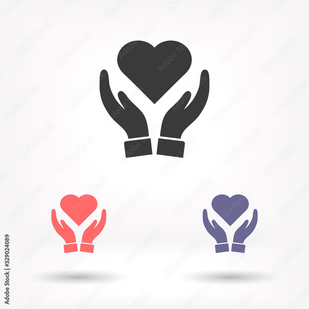 Heart in hand icon vector , lorem ipsum Flat design Heart in hand icon vector , lorem ipsum Flat design