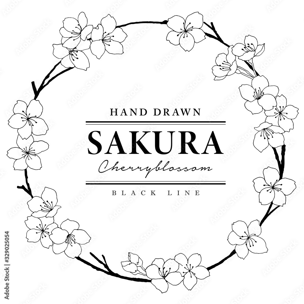 おしゃれな桜フレーム01 イラスト素材 背景素材 Stock Vector Adobe Stock