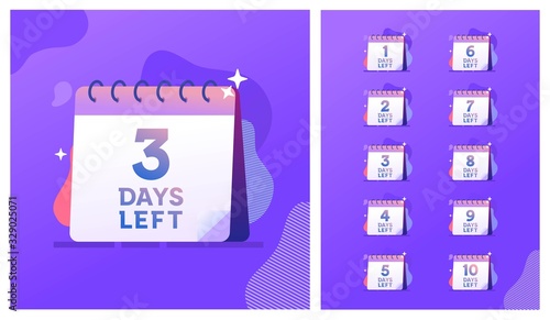 Number days left countdown vector illustration template, can be use for promotion, sale, landing page, template, ui, web, mobile app, poster, banner, flyer