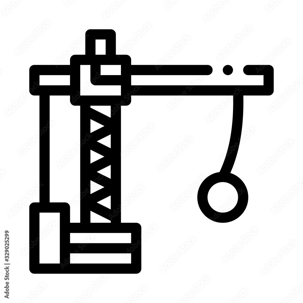 Demolition Crane Icon Vector. Outline Demolition Crane Sign. Isolated Contour Symbol Illustration Demolition Crane Icon Vector. Outline Demolition Crane Sign. Isolated Contour Symbol Illustration