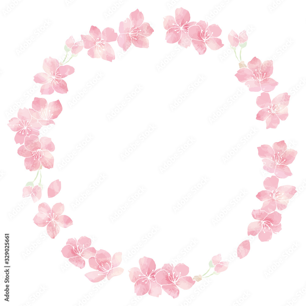 おしゃれな桜フレーム10/イラスト素材/背景素材