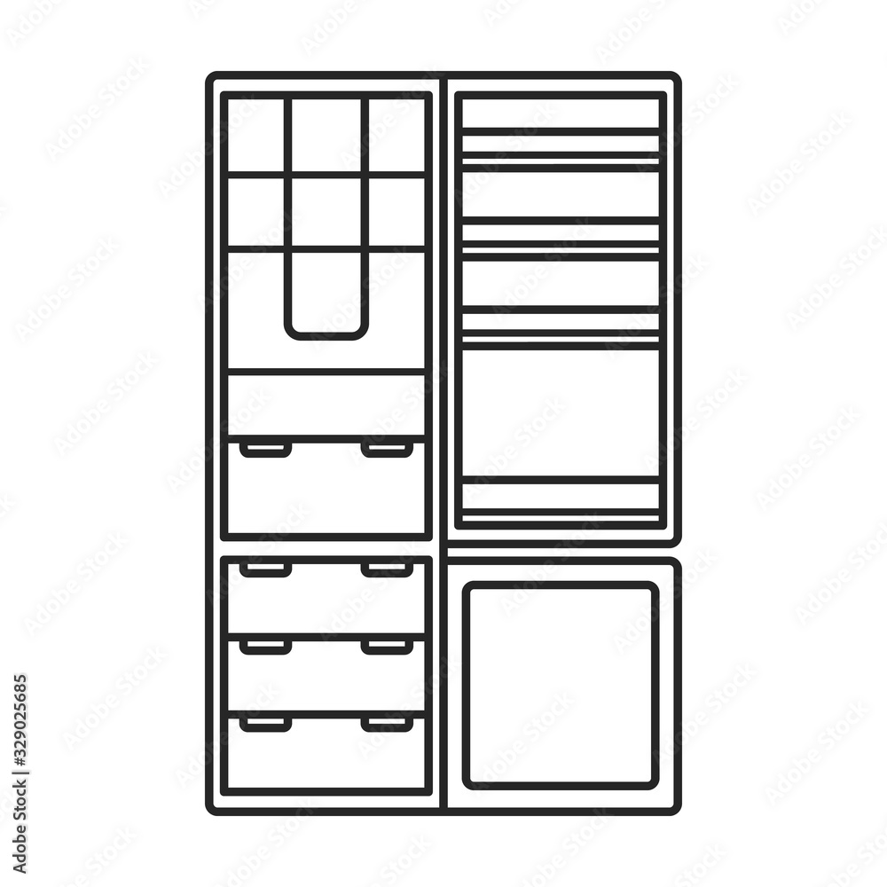 Modern fridge vector icon.Outline vector icon isolated on white background modern fridge. Modern fridge vector icon.Outline vector icon isolated on white background modern fridge.
