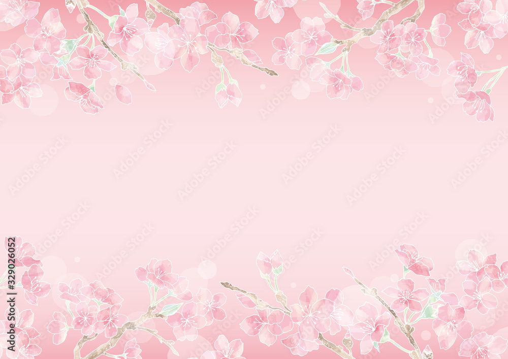 満開の桜の花フレーム10/イラスト素材/背景素材
