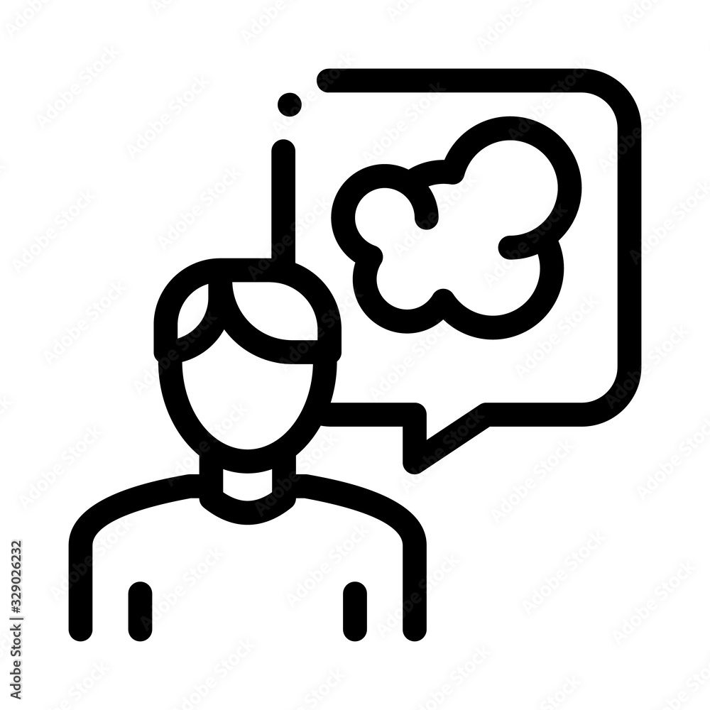 Man Talk Smoke Icon Vector. Outline Man Talk Smoke Sign. Isolated Contour Symbol Illustration Man Talk Smoke Icon Vector. Outline Man Talk Smoke Sign. Isolated Contour Symbol Illustration