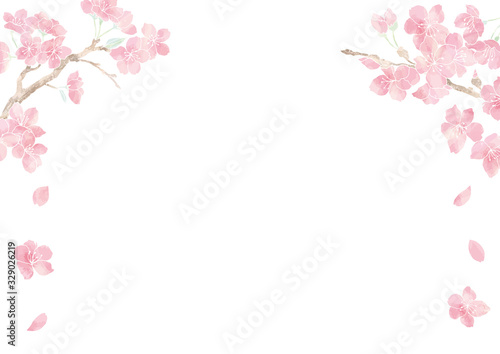 満開の桜の花フレーム14/イラスト素材/背景素材 © mogumogu