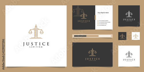 Symbol of the Law of Premium Justice. Law Firm, Law Offices, Attorney services, Luxury logo design inspiration.