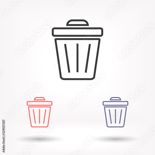 Trash vector icon , lorem ipsum Flat design