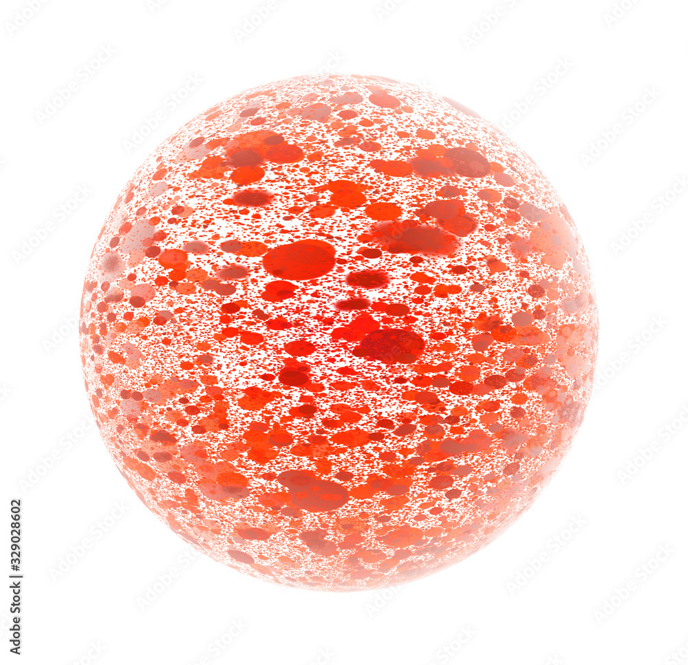 Red Particles Flowing Inside A Sphere Isolated On White Background Red Particles Flowing Inside A Sphere Isolated On White Background