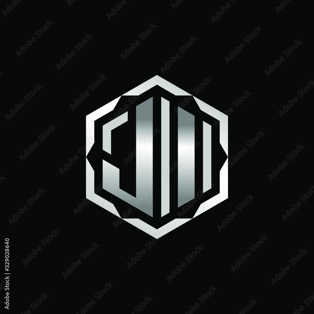 Initial Letters JI Hexagon Logo Design Initial Letters JI Hexagon Logo Design