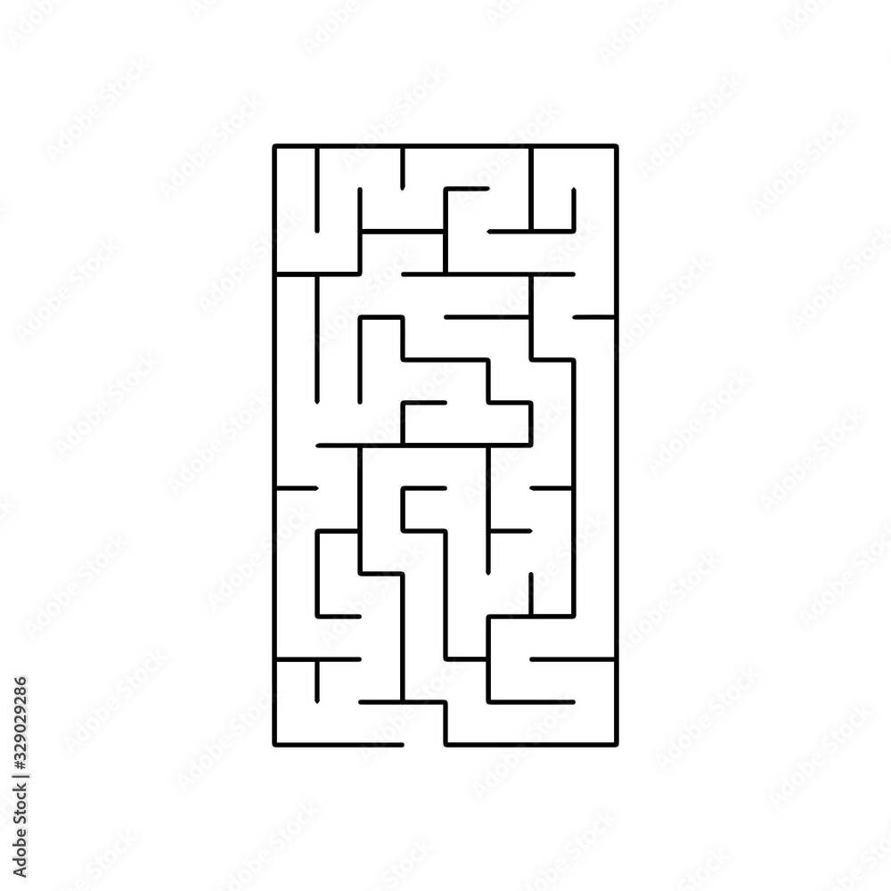 Rectangular maze . Task for children and adults. Play and learn. Vector illustration isolated on a white background Rectangular maze . Task for children and adults. Play and learn. Vector illustration isolated on a white background