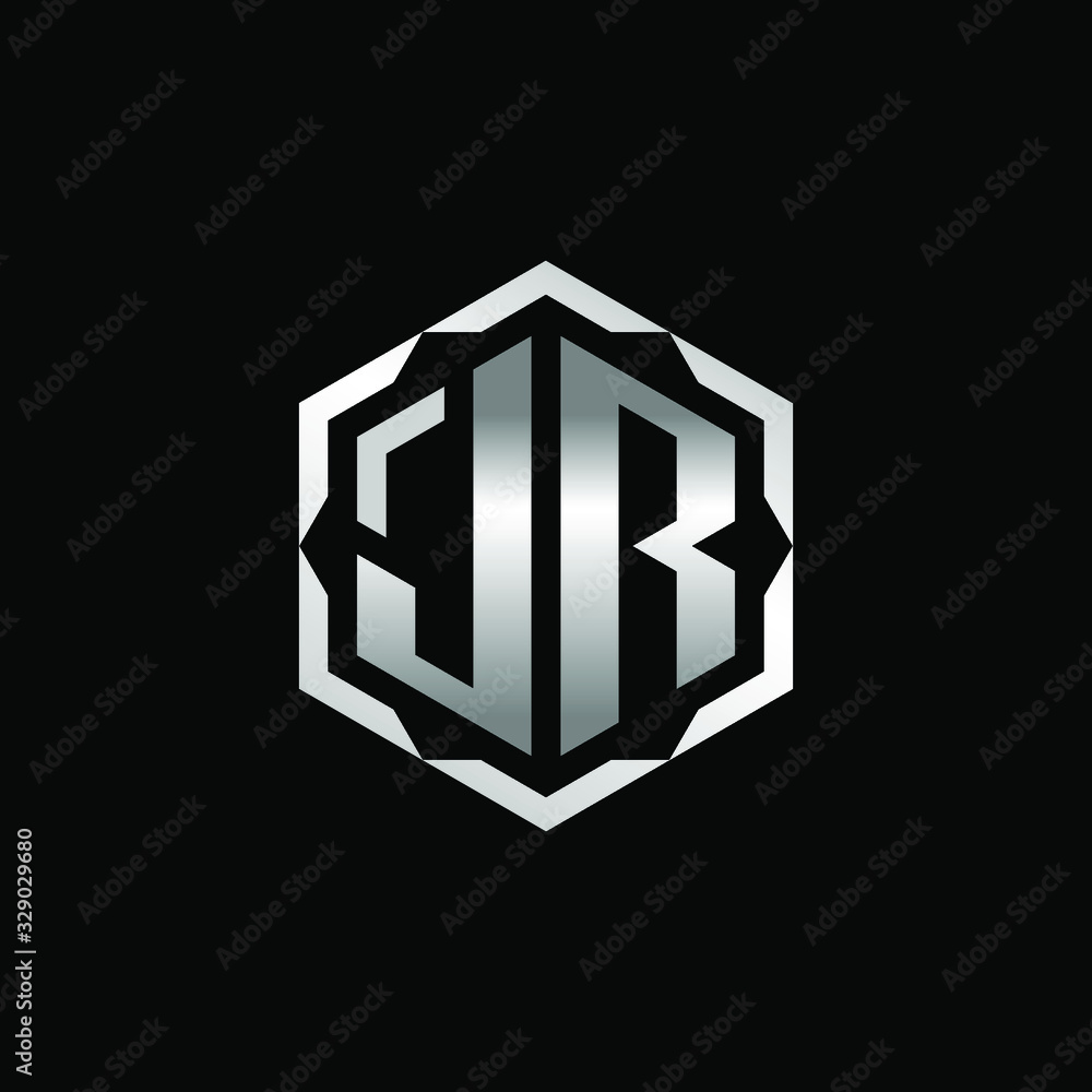 Initial Letters JR Hexagon Logo Design Initial Letters JR Hexagon Logo Design