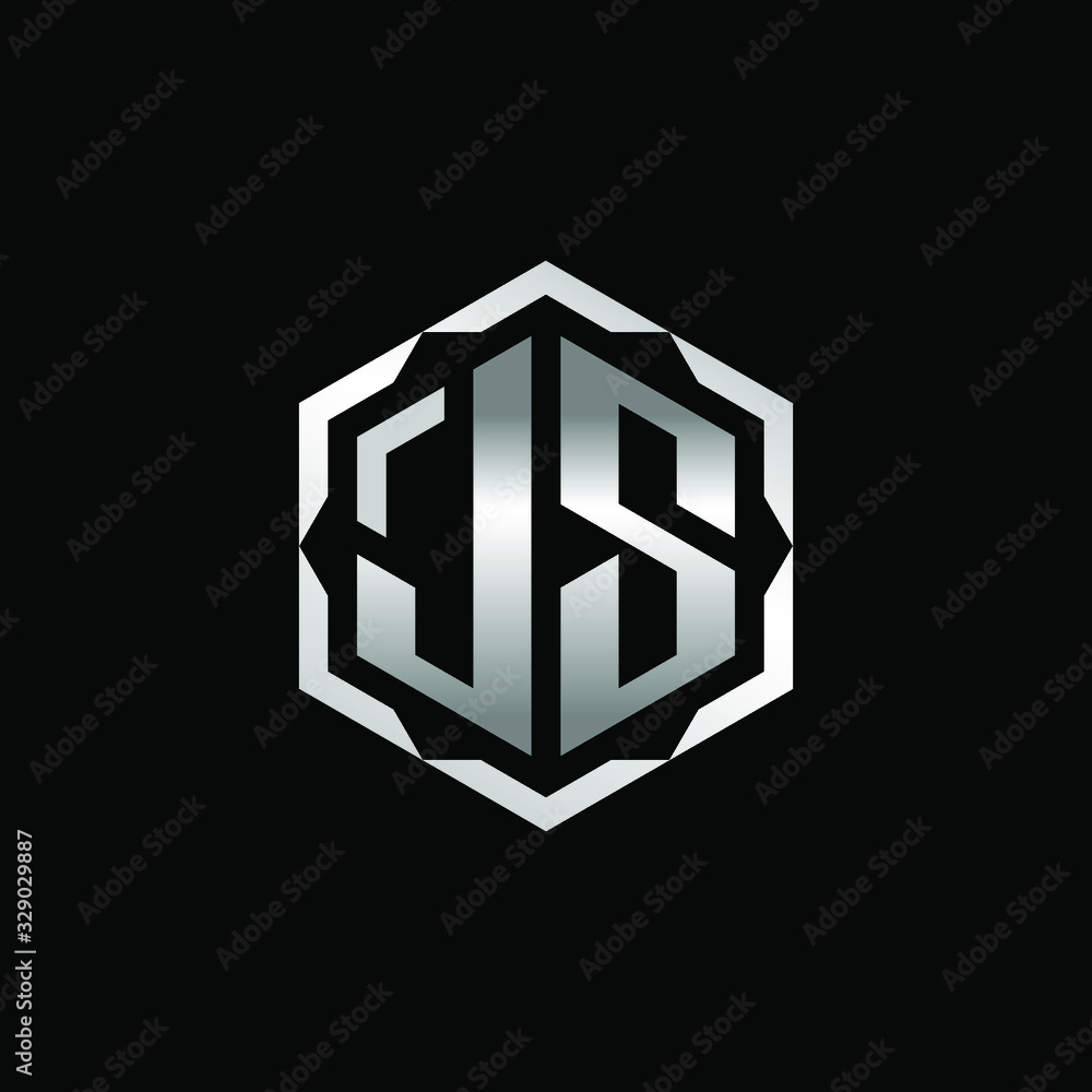 Initial Letters JS Hexagon Logo Design Initial Letters JS Hexagon Logo Design