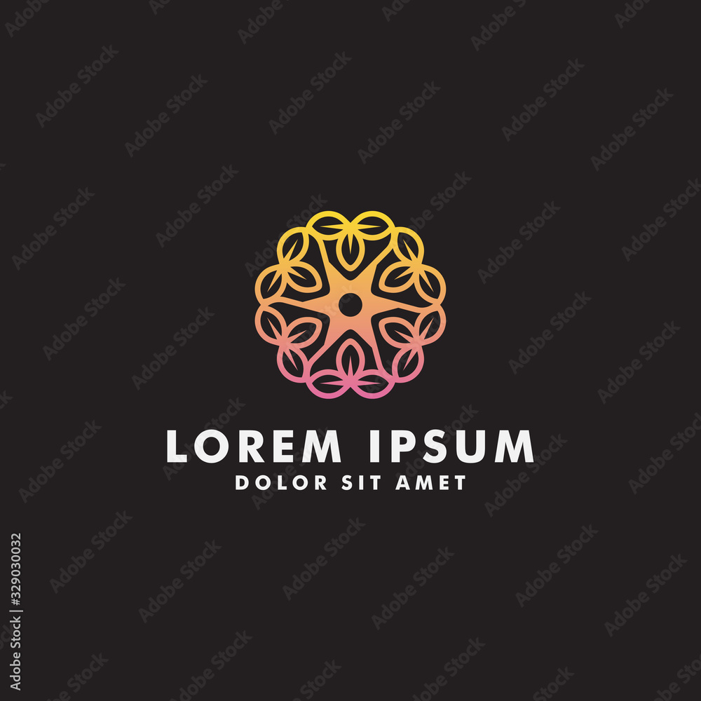 Eco leaf abstract flower logo design - vector Eco leaf abstract flower logo design - vector