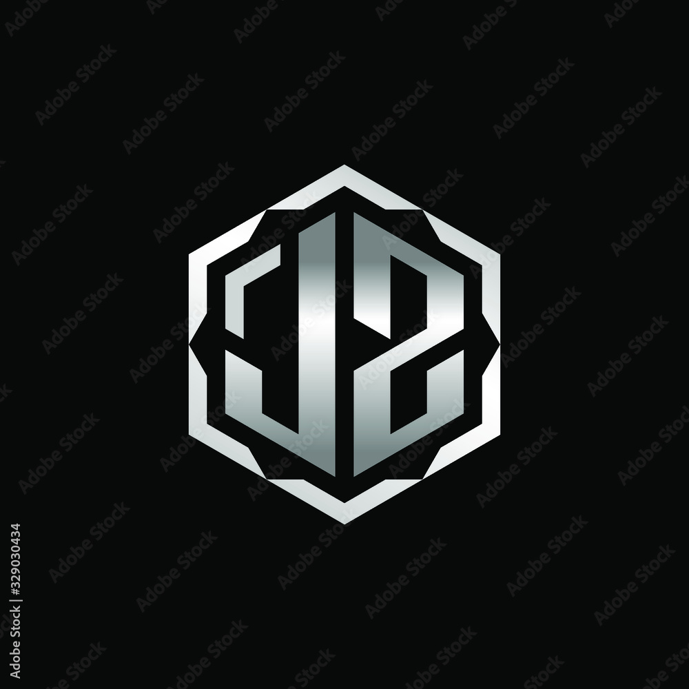 Initial Letters JZ Hexagon Logo Design Initial Letters JZ Hexagon Logo Design