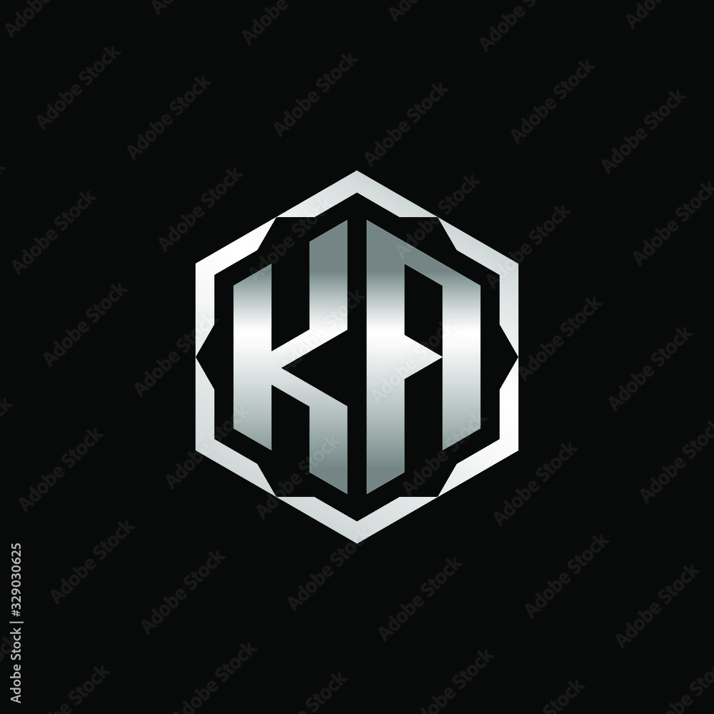 Initial Letters KA Hexagon Logo Design Initial Letters KA Hexagon Logo Design