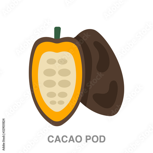 cacao pod flat icon on white transparent background. You can be used black ant icon for several purposes.	