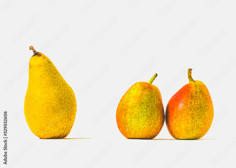 Three pears, two same and one different Three pears, two same and one different