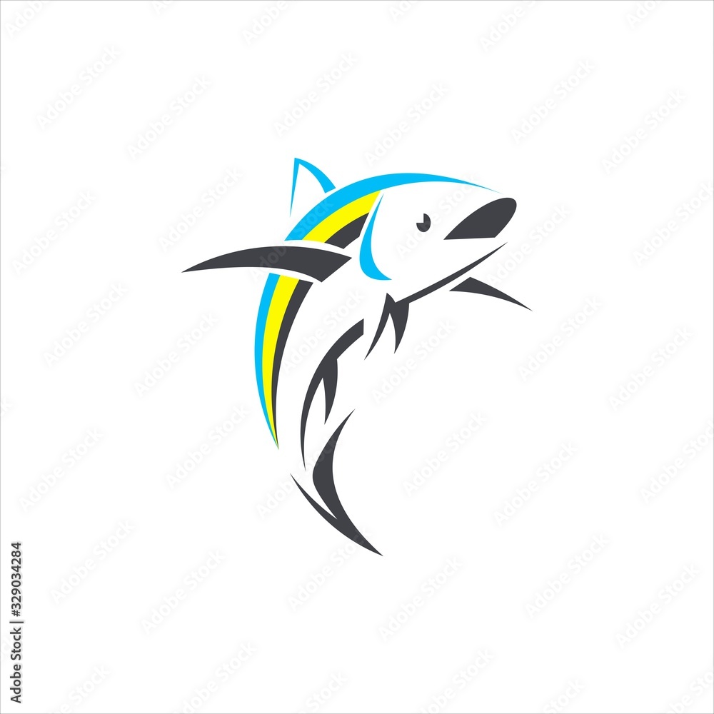 Fototapeta premium fishing fish vector logo character graphic modern abstract