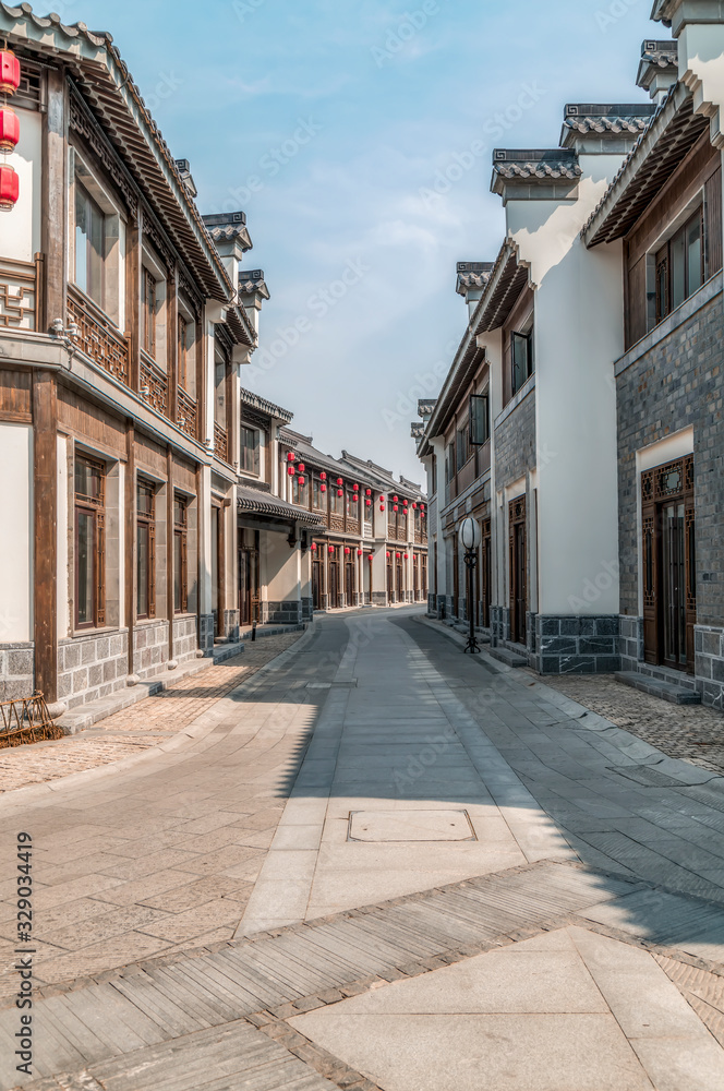Chinese style buildings and streets..