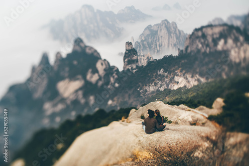 view of alps in winter photo