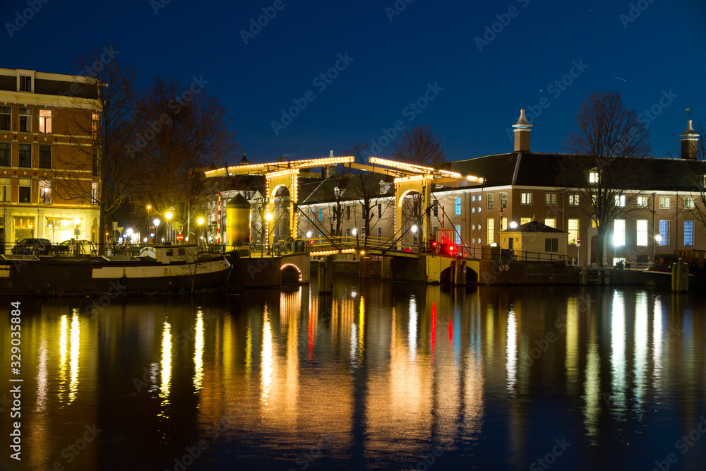 amsterdam bridge by night