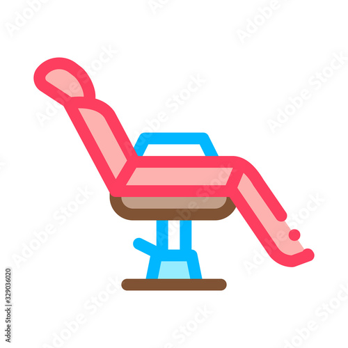 Tattoo Chair Icon Vector. Outline Tattoo Chair Sign. Color Isolated Contour Symbol Illustration