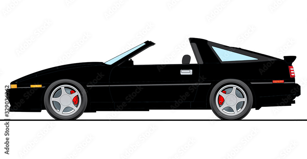 Illustration of old japanese car on white background Illustration of old japanese car on white background
