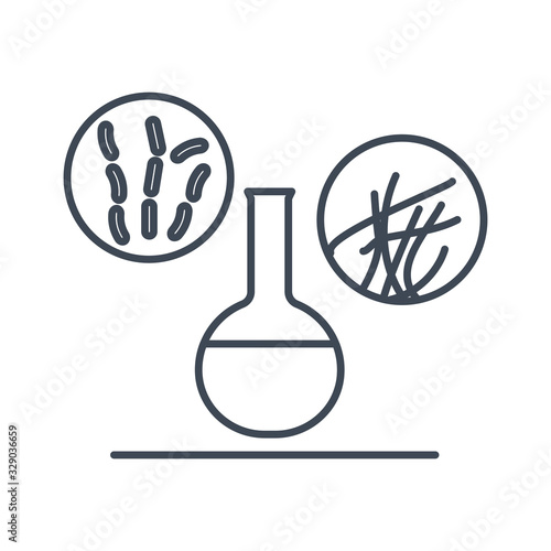 Thin line icon microbiology bacteriology laboratory
