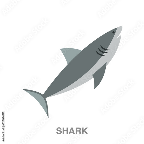 shark flat icon on white transparent background. You can be used black ant icon for several purposes. 