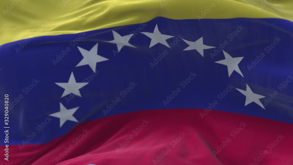 4k Venezuela National flag slow loop seamless waving with visible wrinkles in wind blue sky background.A fully digital rendering;animation loops at 20 seconds. 4k Venezuela National flag slow loop seamless waving with visible wrinkles in wind blue sky background.A fully digital rendering;animation loops at 20 seconds.