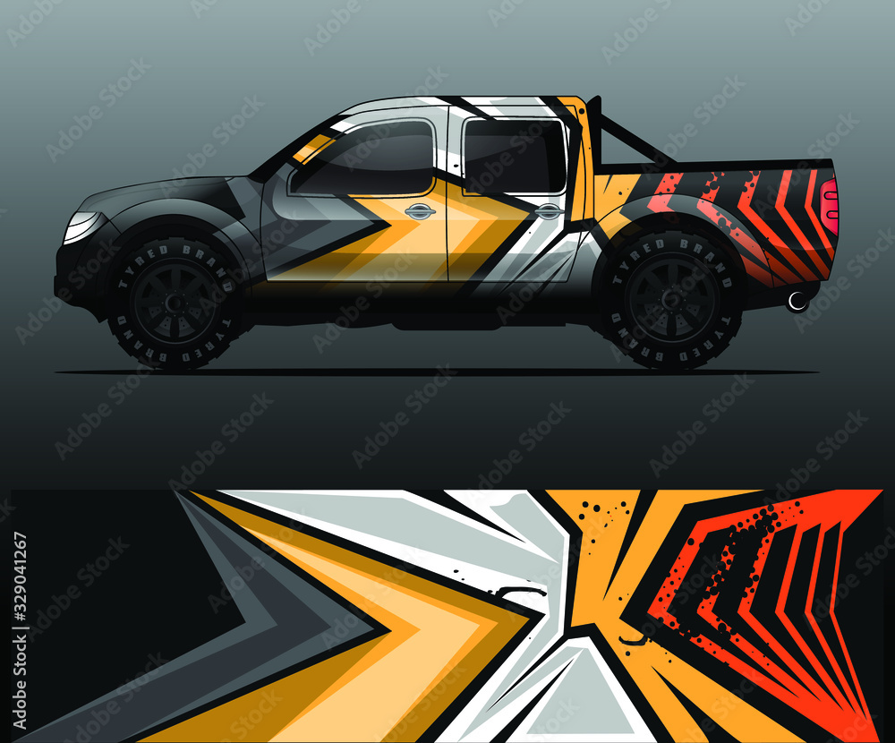 Fototapeta premium truck decal graphic wrap vector, abstract background