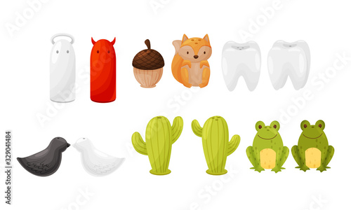 Pairs of Salt and Pepper Shakers Vector Set