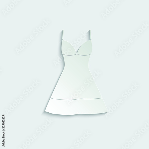 paper dress vector icon. clothes clothing icon