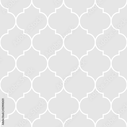 Photography Grey and white seamless geometric islamic pattern