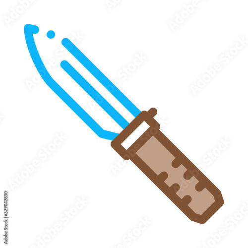 Knife Kitchenware Icon Vector. Outline Knife Kitchenware Sign. Color Isolated Contour Symbol Illustration
