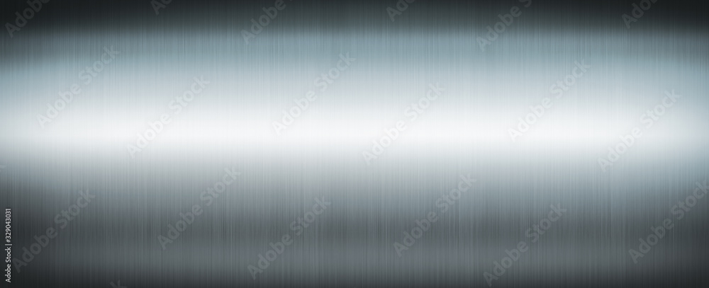 Silver brushed metal. Banner background texture - obrazy, fototapety, plakaty 