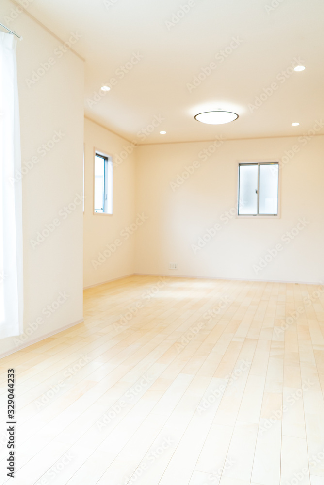 日本の木造新築住宅 リビングダイニング 家具なし 日本の木造新築住宅 リビングダイニング 家具なし