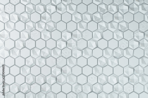 Fototapeta Naklejka Na Ścianę i Meble -  Creative abstract white hexagonal background.