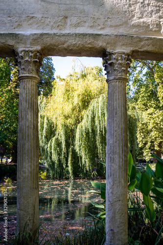 Corinthian colonnade in Parc Monceau, Paris, France photo