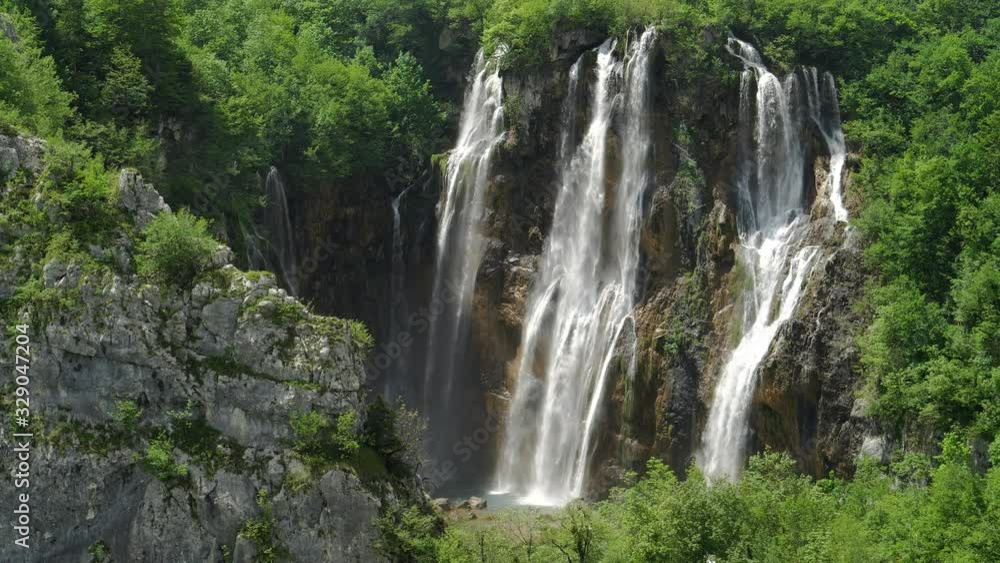 top of the large veliki slap waterfall at plitvice lakes national park in croatia top of the large veliki slap waterfall at plitvice lakes national park in croatia
