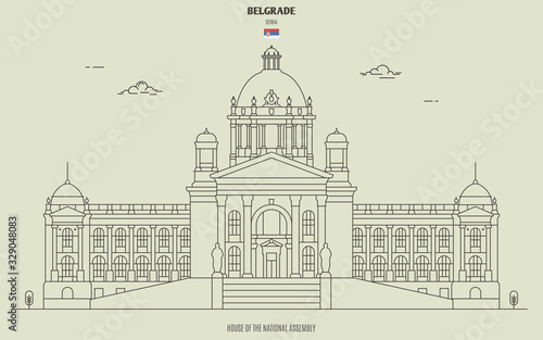 Wallpaper Mural House of the National Assembly in Berlgrade, Serbia. Landmark icon Torontodigital.ca