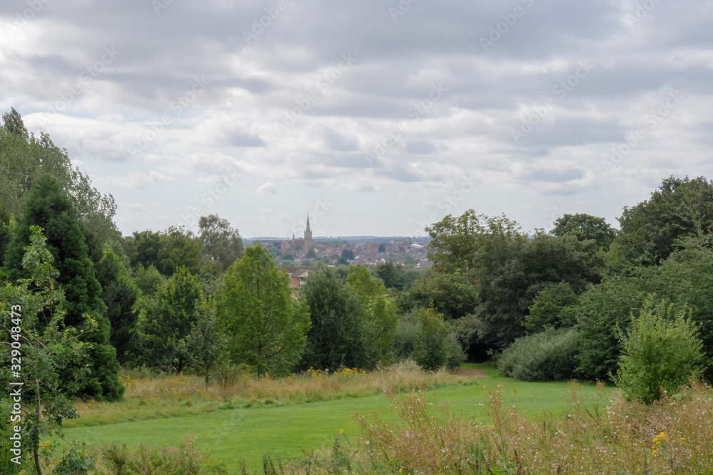 northampton town landscape view over cluody sky northampton town landscape view over cluody sky