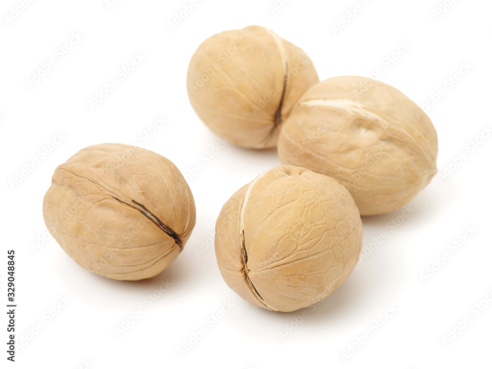 walnuts on a white background walnuts on a white background