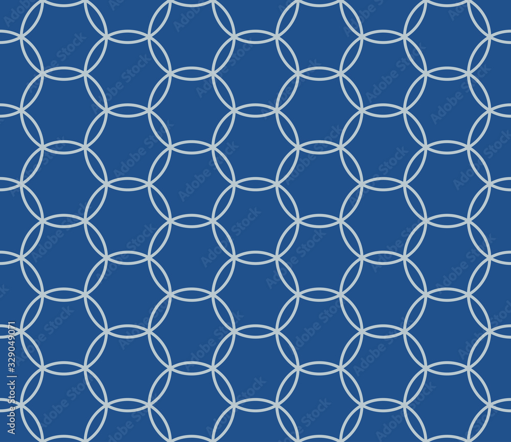 Fototapeta premium Japanese Circle Hexagon Vector Seamless Pattern