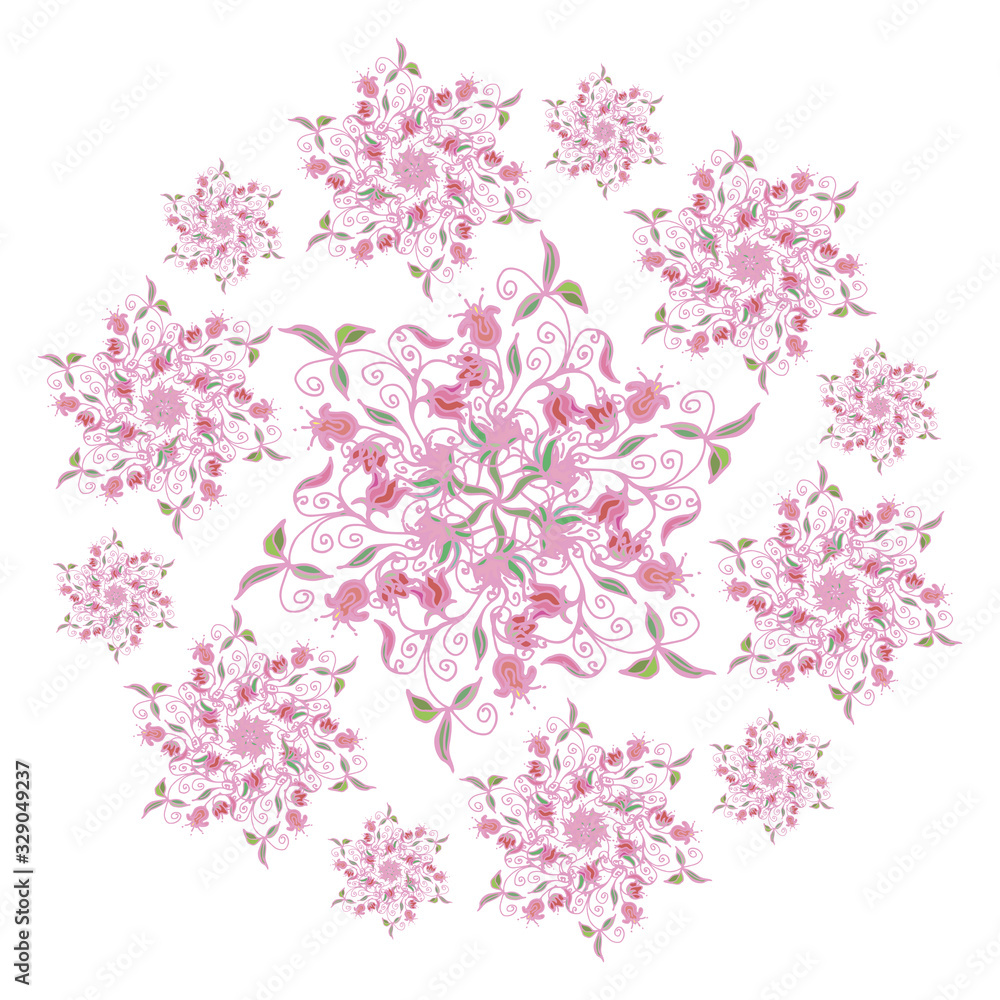 Obraz premium spring flower patterned mandala for decoration and design.
