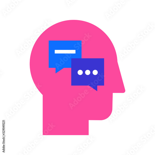 Interpersonal psychology and psychotherapy flat vector icon