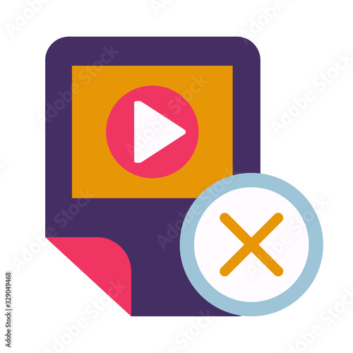 Multimedia player removal, app deletion glyph icon