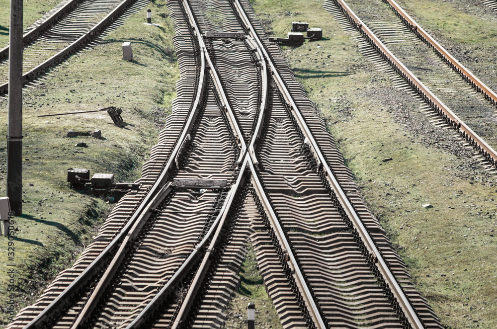 Fototapeta premium empty old railway in Ukraine