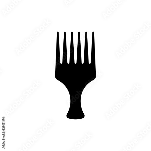 Afro Comb Vector Glyph Icon  style illustration.